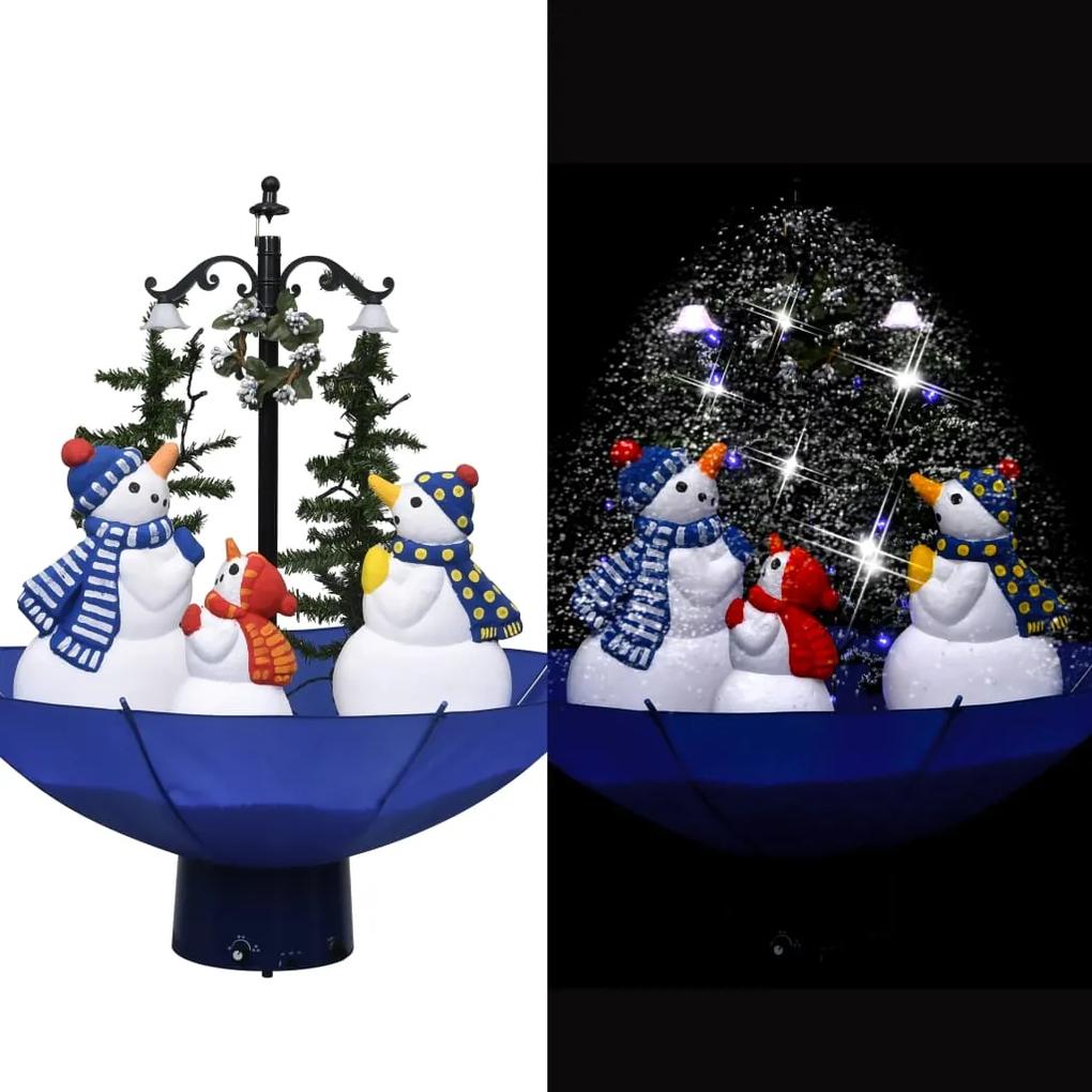 Snežiaci vianočný stromček s dáždnikovým podstavcom modrý 75 cm PVC 289929