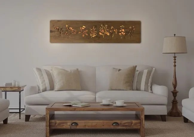 Svietiaci obraz Bylinky na batériu