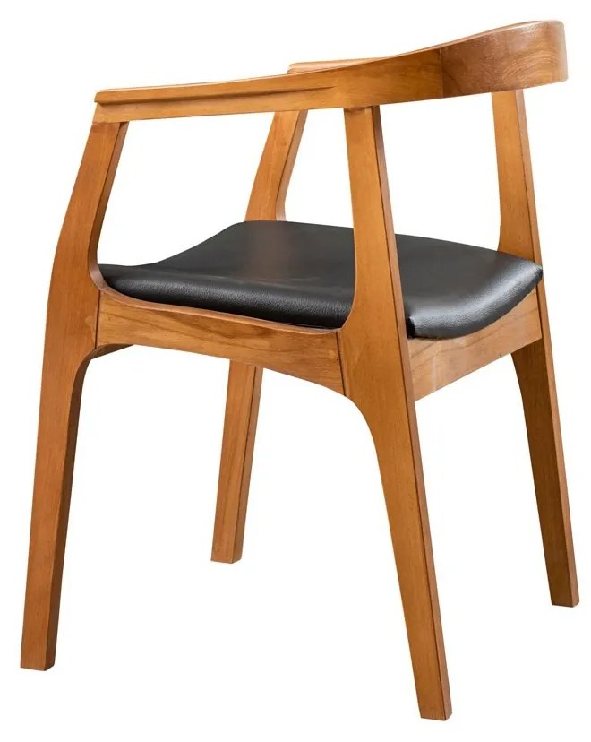 Jedálenská stolička Albero z masívu a ekokože orech/čierna