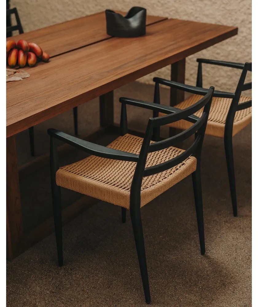 Jedálenská stolička z dubového dreva v čierno-prírodnej farbe v súprave 2 ks Analy – Kave Home