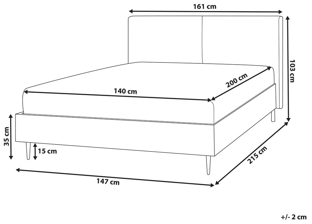 Posteľ z umelej kože 140 x 200 cm zlatohnedá LIMANTON Beliani