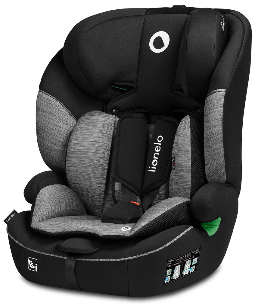 Autosedačka Lionelo Levi I-Size 76 - 150 cm Farba: Black Grey