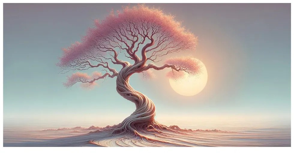 Obraz strom života v ružovom svetle
