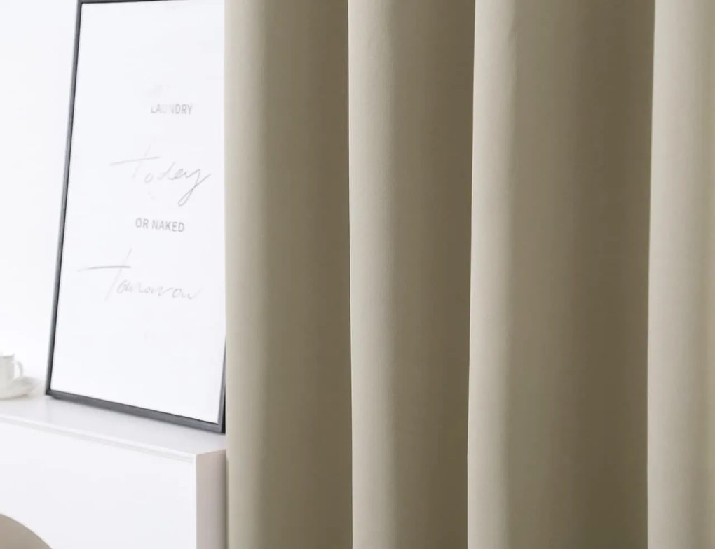 Záves OXFORD 140x250 cm, svetlobéžový Zavesenie: Riasiaca páska