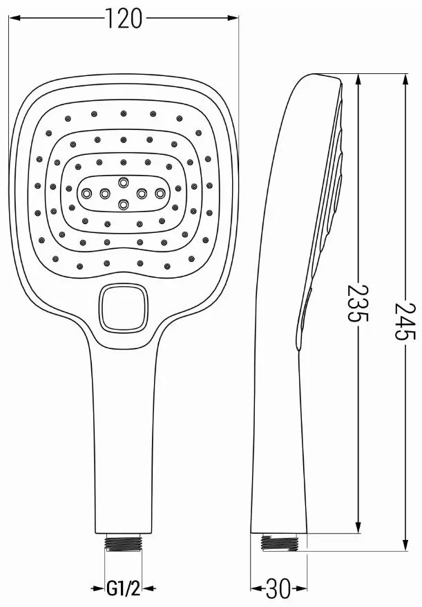 Mexen príslušenstvo - 1-bodový ručný sprchový set R-17, čierna, 785176052-70