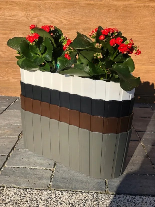 Plastový balkónový kvetináč DDECZ400 38,3 cm - sivý kameň