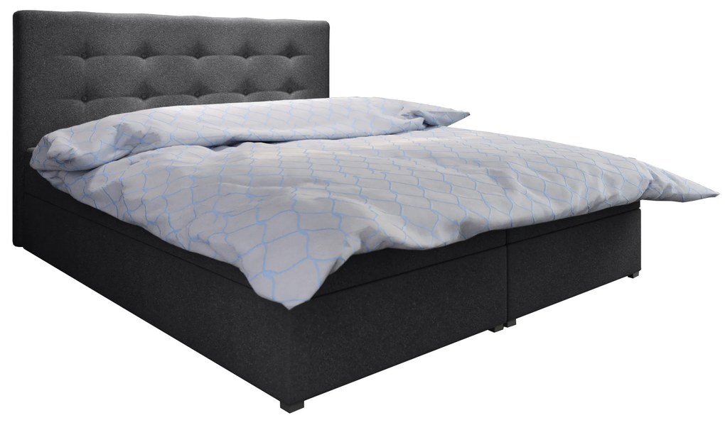 Manželská posteľ Boxspring 160 cm Fade 1 (tmavosivá) (s matracom a úložným priestorom). Akcia -20%. Vlastná spoľahlivá doprava až k Vám domov. 1046480