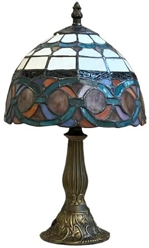 Vitrážové stolné svietidlo do obývačky Tiffany Prezent 81