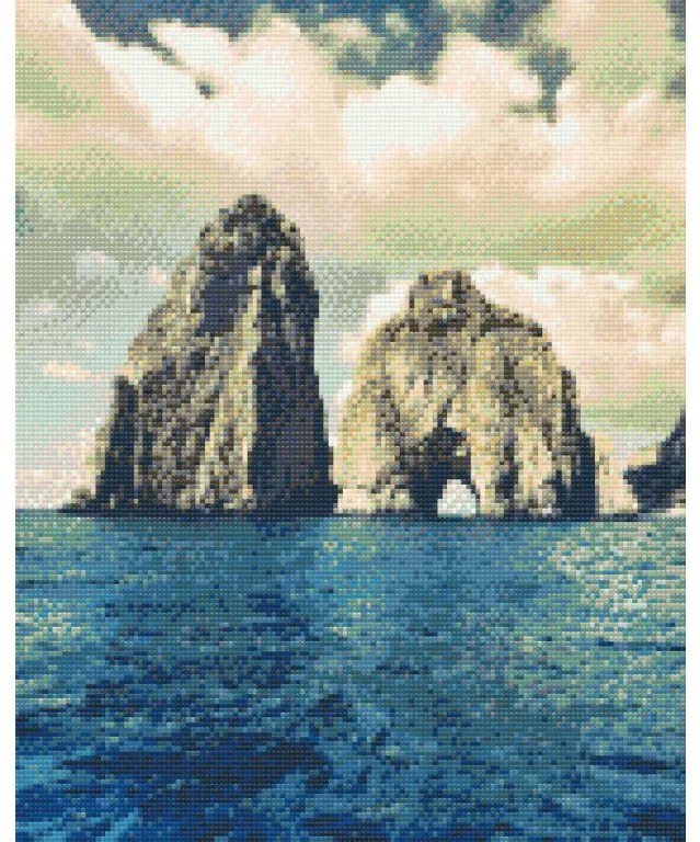 Gario Diamantové maľovanie Ostrov Capri, Taliansko Rozmery: 40 x 50 cm, Rámovanie: Iba zrolované plátno, Diamanty: Štvorcové