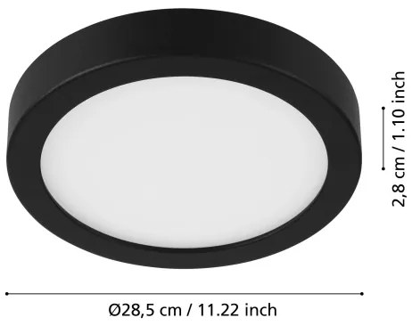 Eglo 901014 - LED Stropné svietidlo s pohybovým senzorom FUEVA LED/20,5W/230V čierne