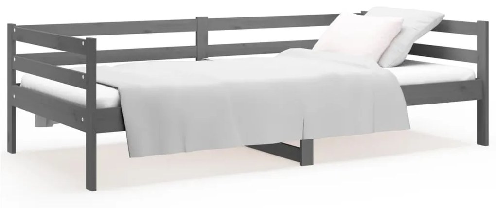vidaXL Denná posteľ sivá 90x190 cm borovicový masív