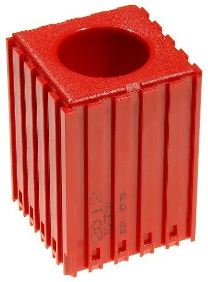 Plastový box na náradie s valcovou stopkou D30, modul 5x5, 1 dutina, červená