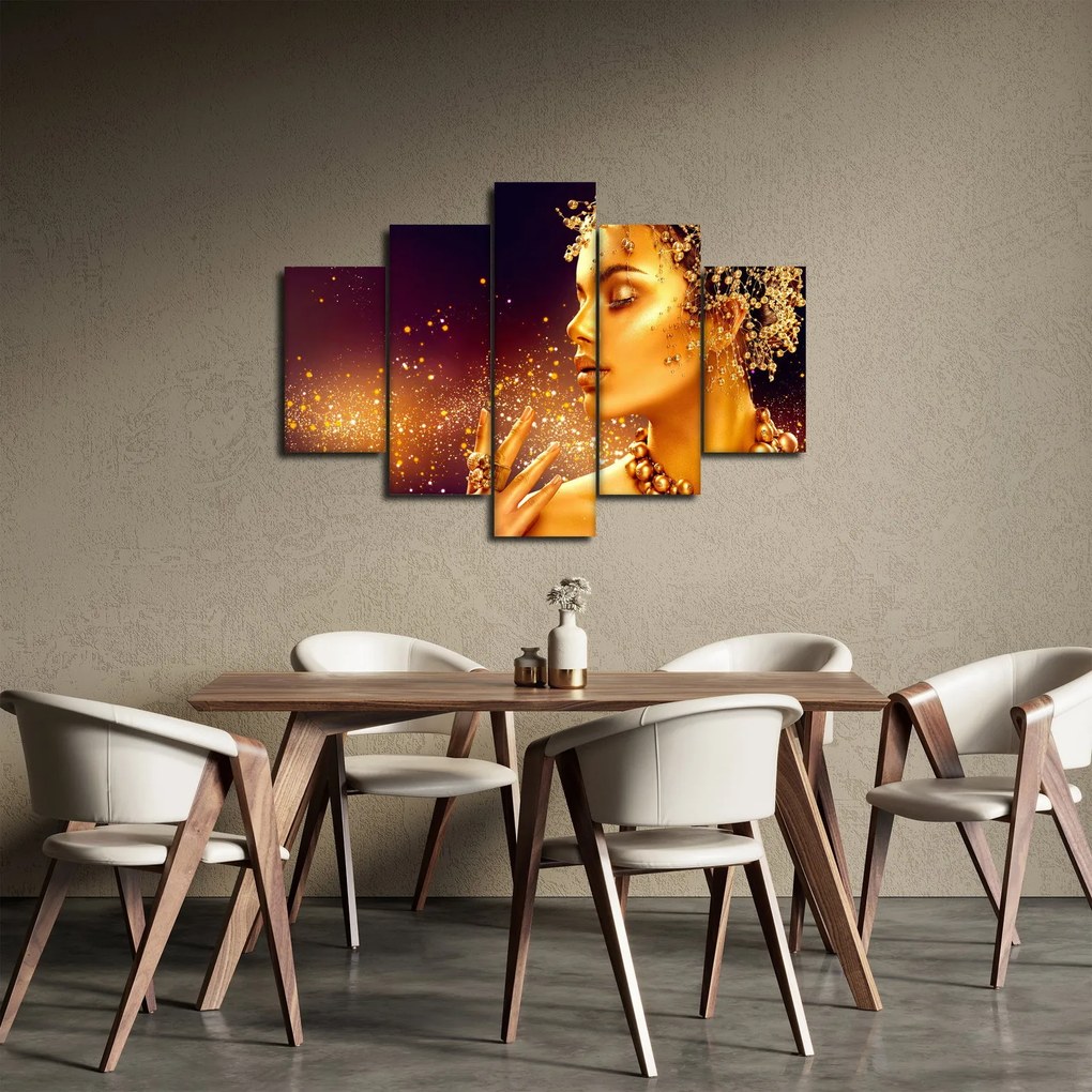 Obraz - Zlatý makeup (150x105 cm)