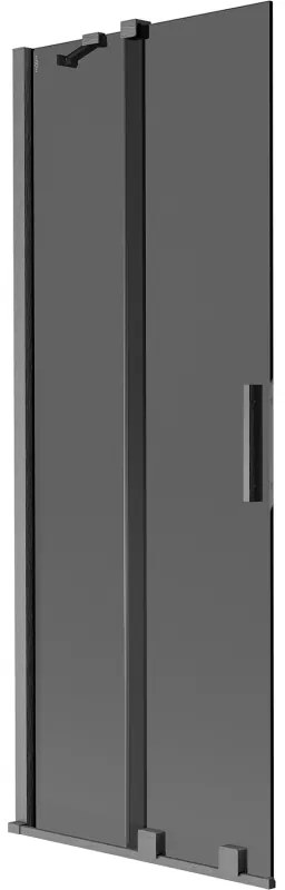 Mexen Velar, 2-krídlová posuvná vaňová zástena 70 x 150 cm, 8mm šedé sklo, grafit brúsený, 896-070-000-41-66