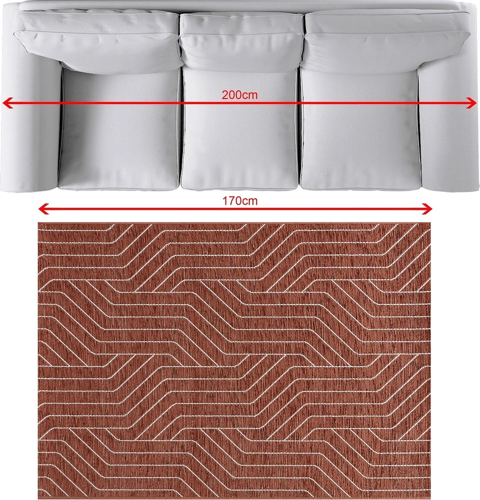 Koberec Velvet beige/rust 120x170cm