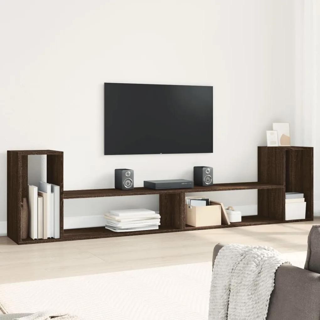 TV skrinky 2 ks hnedý dub 100x30x50 cm kompozitné drevo 840799