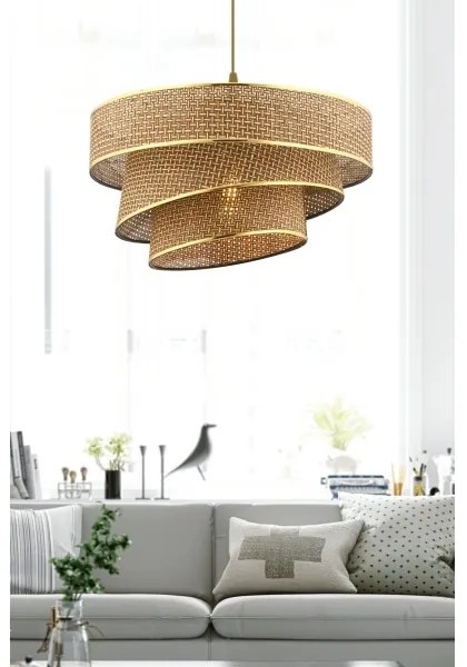 Luster na lanku COUPER 1xE27/60W/230V hnedá/zlatá