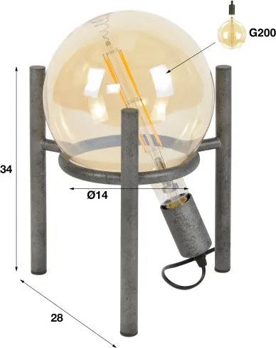 Stolová lampa 77-41 1L Saturn Old Silver - Komfort-nábytok