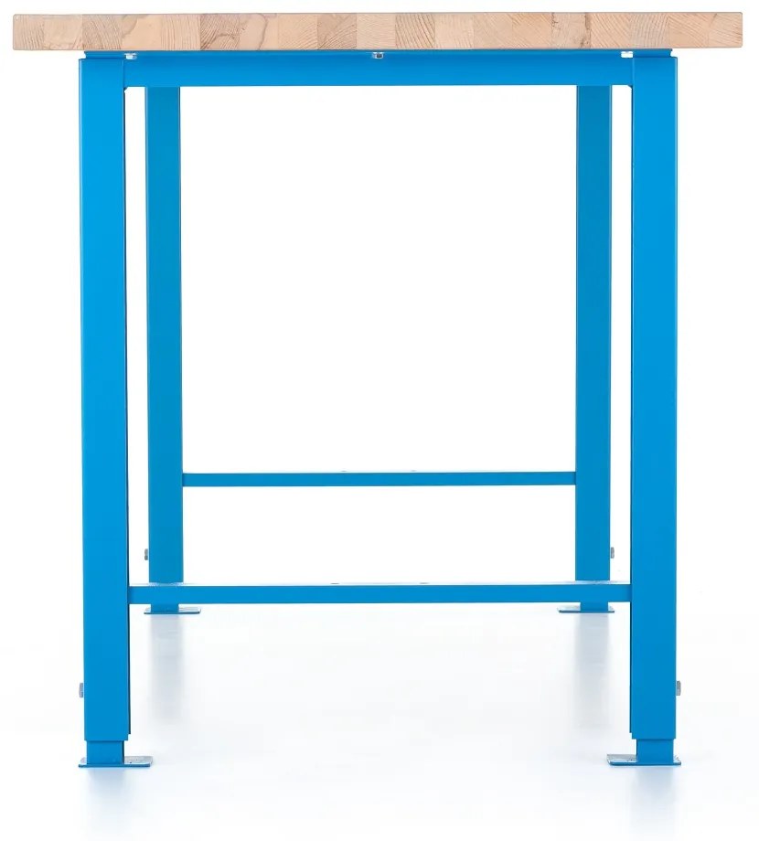 Výškovo nastaviteľný dielenský stôl Basic 220 x 80 cm, modrá