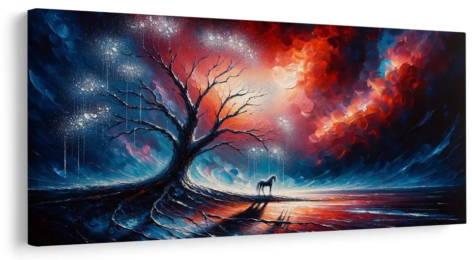 Obraz mystický strom života a kôň