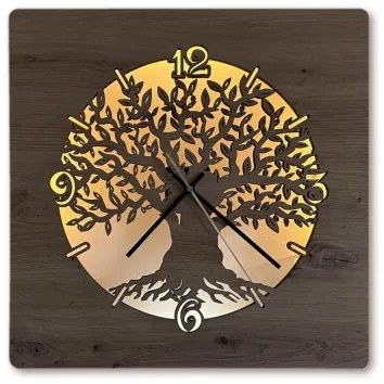 Li-Go 23537/DUB2 - LED stmievateľné hodiny LED/10W/5V 20000 mAh 42x42 cm dub + DO