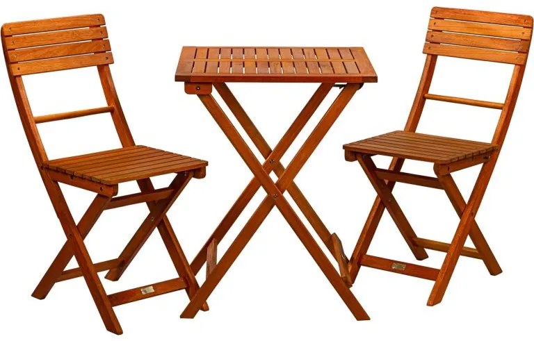 STILISTA záhradný bistro set 2 stoličky + stôl, drevo