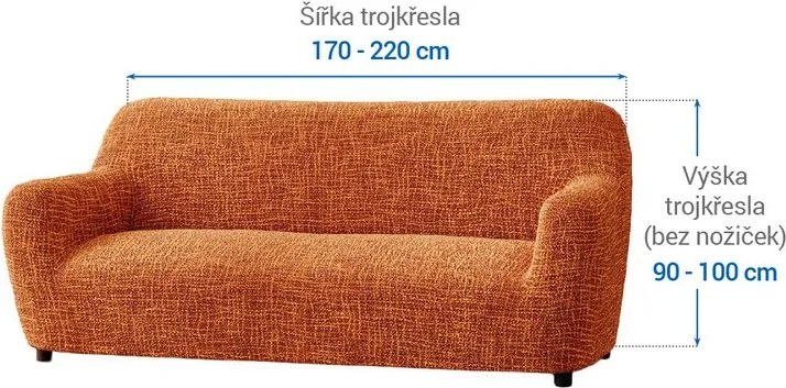 Bielastické poťahy GRAFITI NOVÉ tehlové trojkreslo (š. 170 - 220 cm)