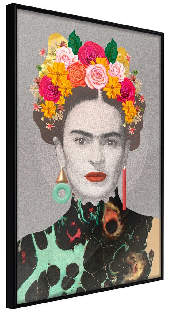 Artgeist Plagát - Majestic Frida [Poster] Veľkosť: 30x45, Verzia: Čierny rám s passe-partout