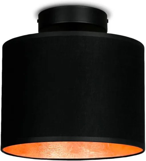 Čierne stropné svietidlo s detailom v medenej farbe Sotto Luce MIKA Elementary XS CP