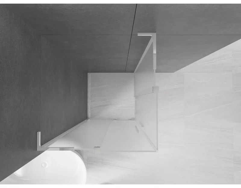 Mexen Velar L Duo, sprchový kút s posuvnými dverami 100 x 100 cm, 8mm sklo námraza, chrómová, 871-100-100-02-33-01