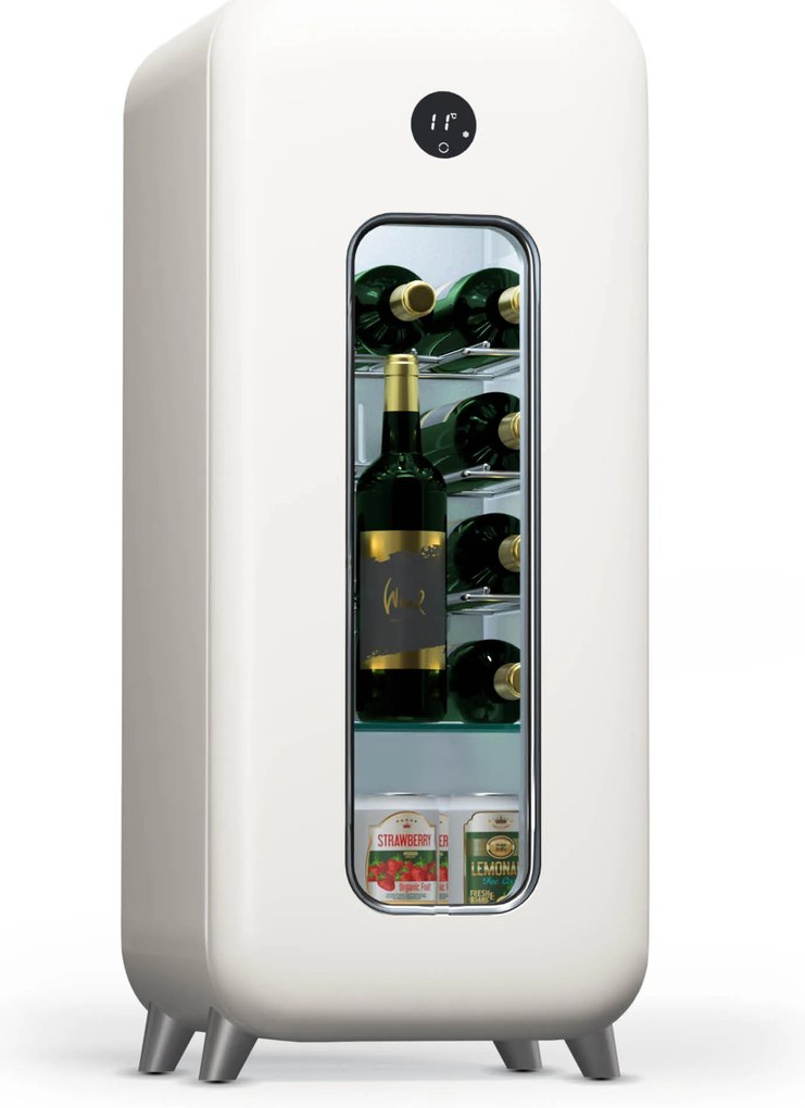 Klarstein Shirley 15 Uno, chladnička na víno, 15 fliaš, 5 - 20 °C, dotykové ovládanie, retro
