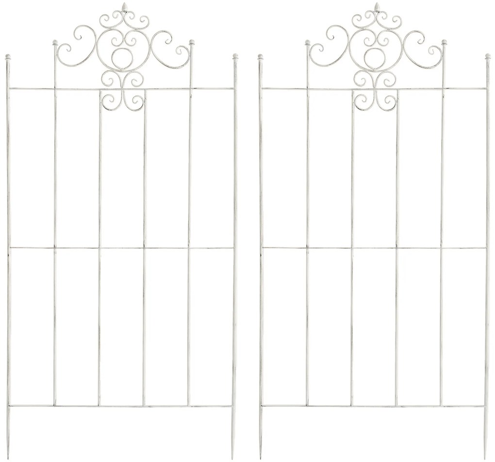 2x Mriežka na popínavé rastliny Paula - 180 x 85,5 cm - Biela antik