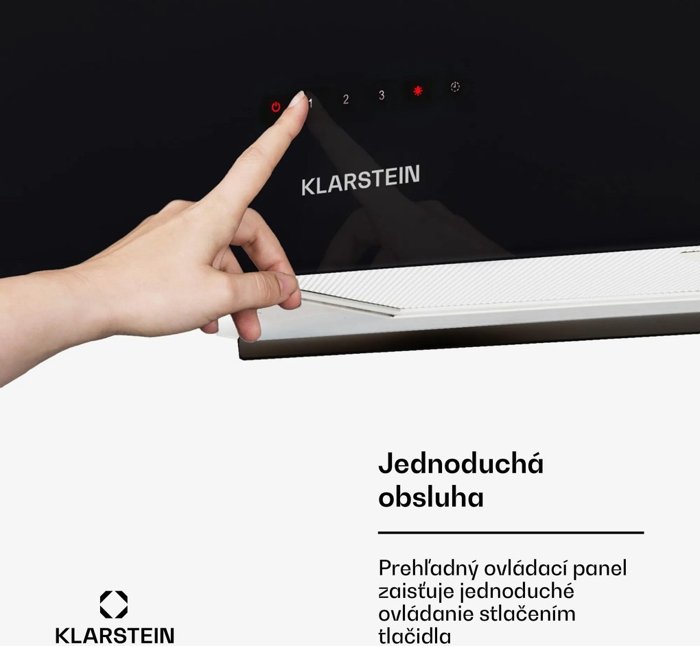 Klarstein Kronleuchter L, digestor, 60 cm, ostrovčekový, 590 m³/h, dotykové ovládanie, LED, čierny