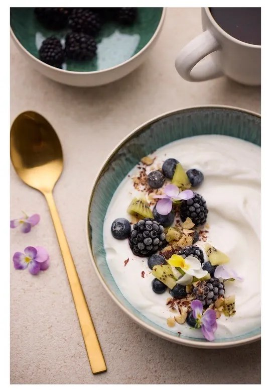 Biela/zelená miska z kameniny 850 ml Gastro White/Green – Bitz