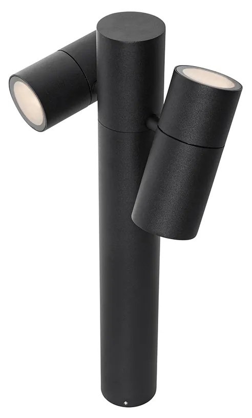 Stojaca vonkajšia lampa čierna 50 cm 2-svetlá nastaviteľná - Duo