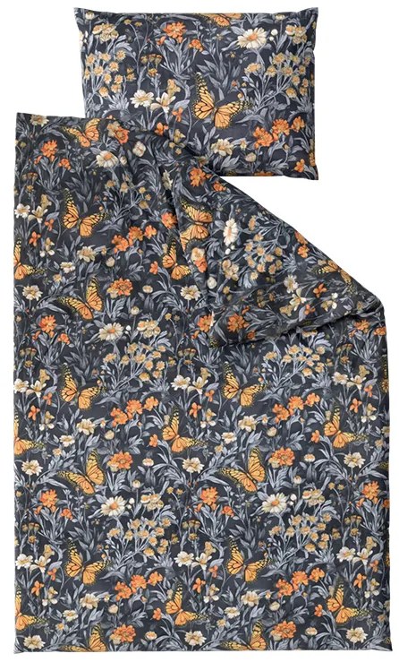 Obliečky z mikrovlákna BUTTERFLY GARDEN modro sivé Rozmer obliečky: 2 ks 70 x 90 cm | 200 x 220 cm