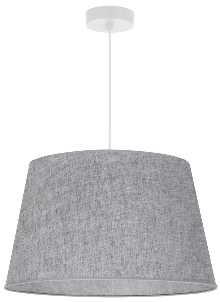 Závesné svietidlo Len, 1x šedé textilné tienidlo, (fi 44 cm), w