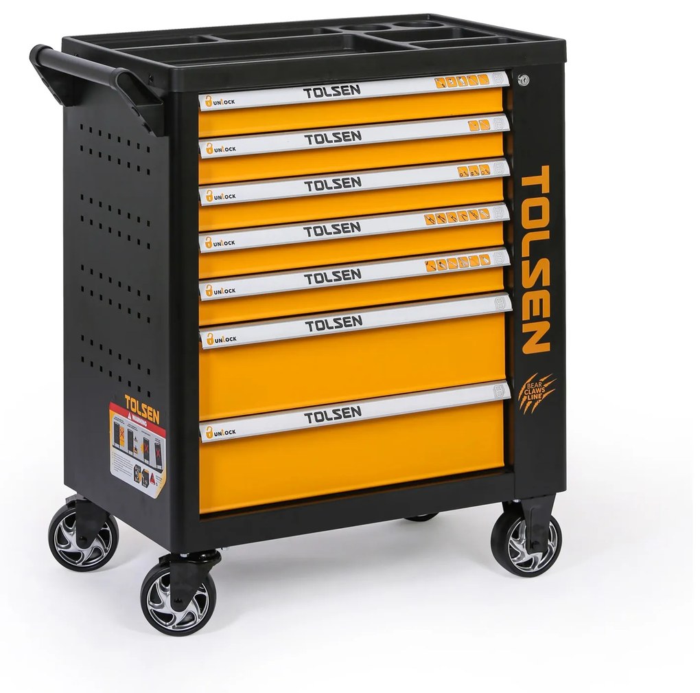 Tolsen Pojazdný dielenský vozík na náradie, vrátane 189 náradia, 7 zásuviek