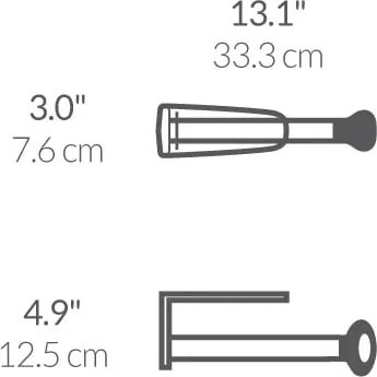 Nástenný oceľový držiak na kuchynské utierky - simplehuman