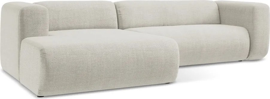 Béžová rohová pohovka (ľavý roh/s leňoškou) Ekahi – Makamii