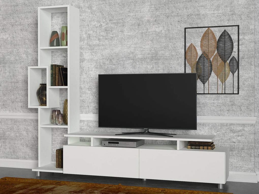 TV stolík/skrinka s poličkou Tullia (biela). Akcia -19%. Vlastná spoľahlivá doprava až k Vám domov. 1062686