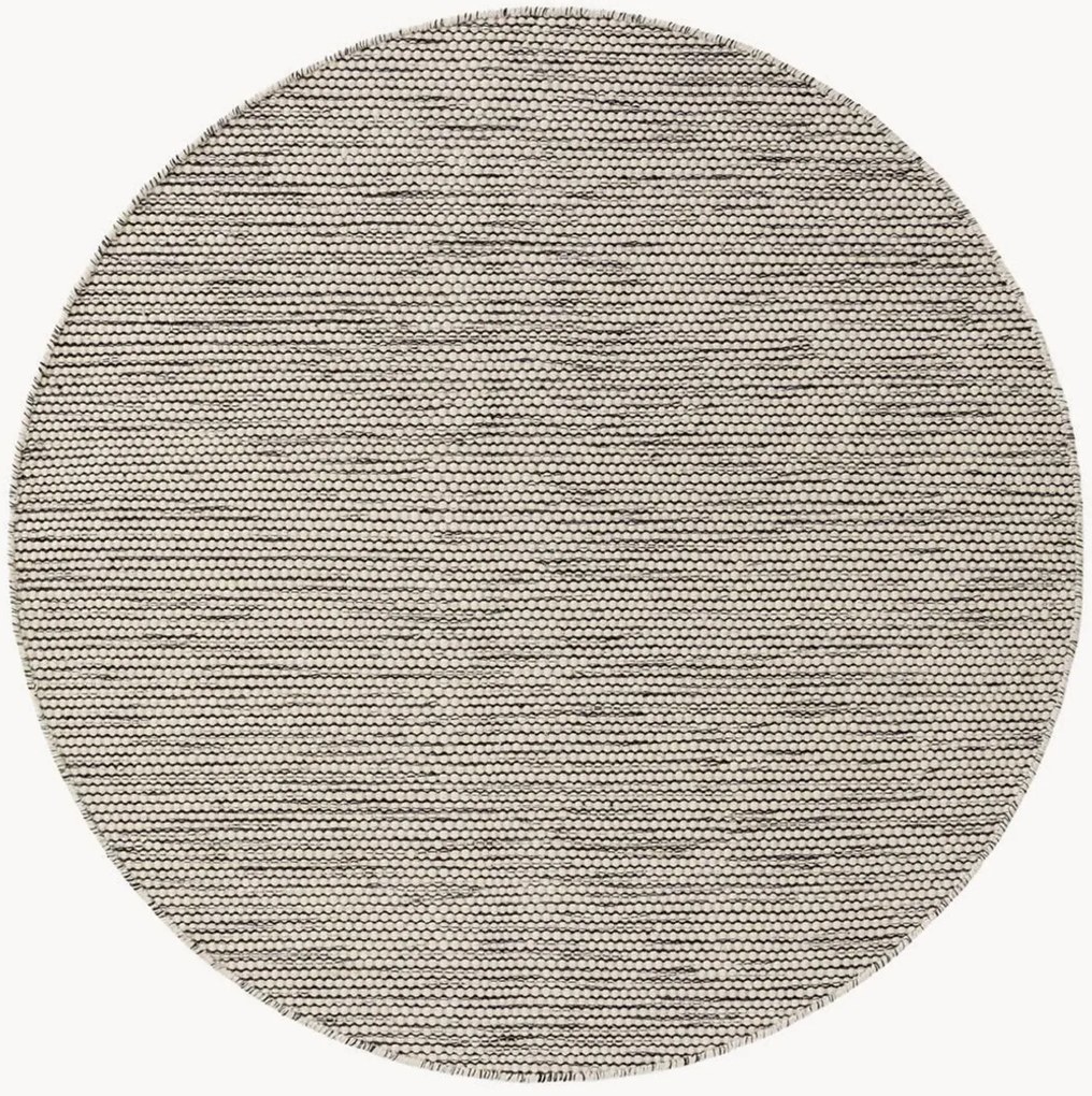 Okrúhly ručne tkaný vlnený koberec's nízkym vlasom Rocco