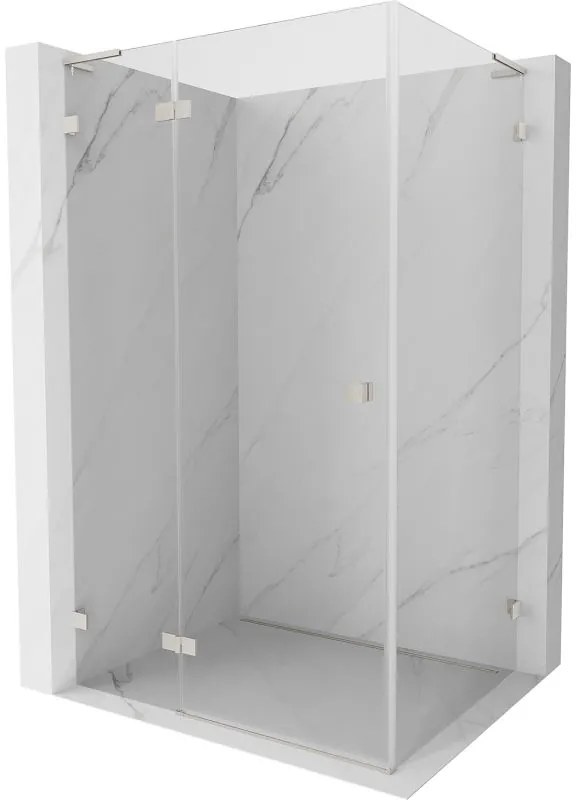 Mexen Lunar, L sklápací sprchový kút ľavý 90 x 80 cm, 8mm číre sklo, oceľový profil, 834L-090-080-97-00-L