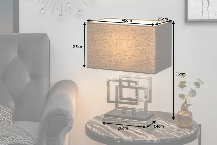 Stolná lampa Leonor 56cm strieborná