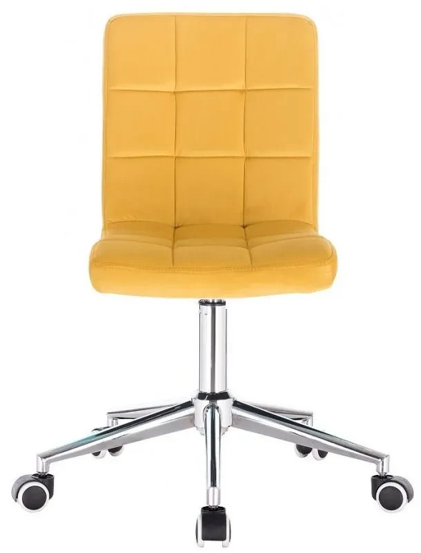 LuxuryForm DESIGN Stolička TOLEDO VELUR na striebornej podstave s kolieskami - žltá