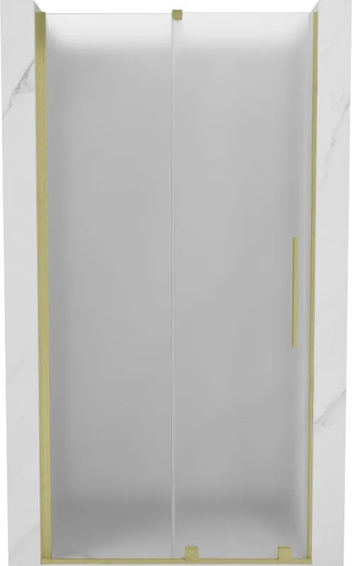 Mexen Velar, posuvné sprchové dvere do otvoru 100 cm, 8mm sklo námraza, zlatá matná, 871-100-000-31-55