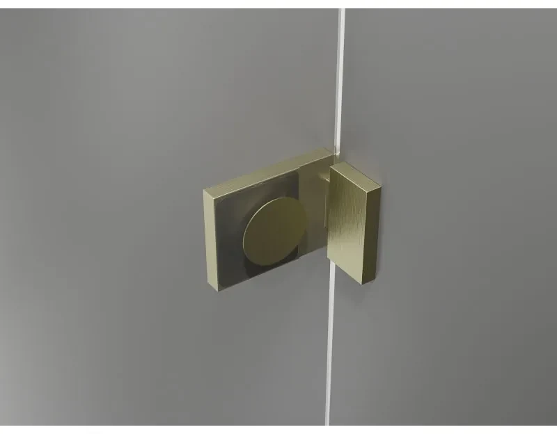 Mexen Lunar Duo, výklopný sprchový kút 100 x 70 cm, 8mm číre sklo, zlatý matný profil, 834-100L-070P-55-00