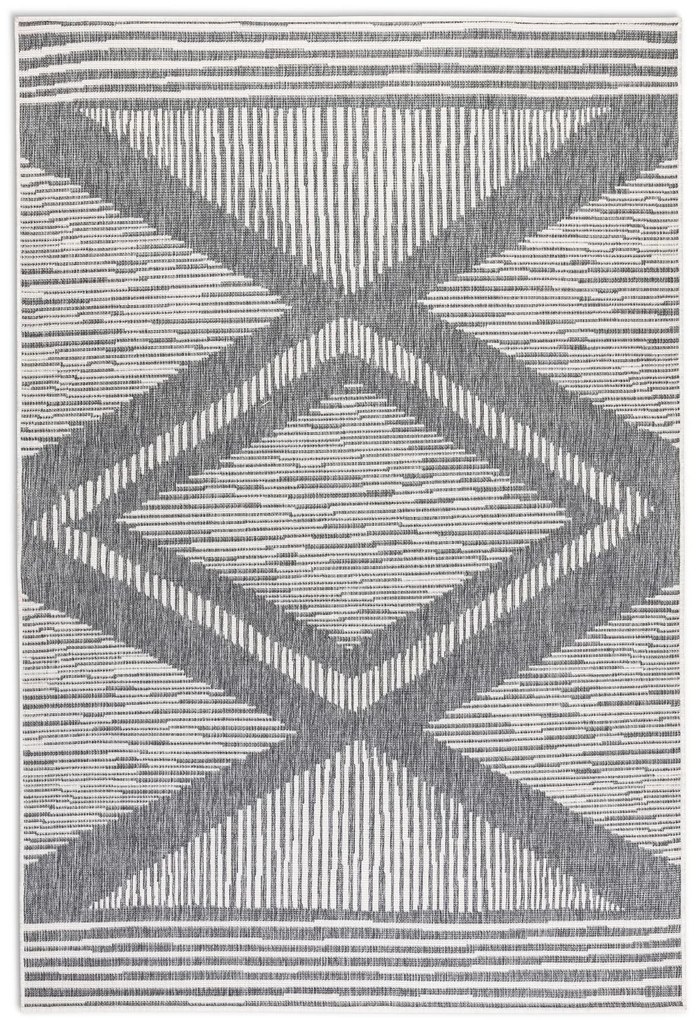 ELLE Decoration, Kusový koberec Gemini 106013 Silver z kolekcie Elle – na von aj na doma, 80x150, šedá, chodba / predsieň