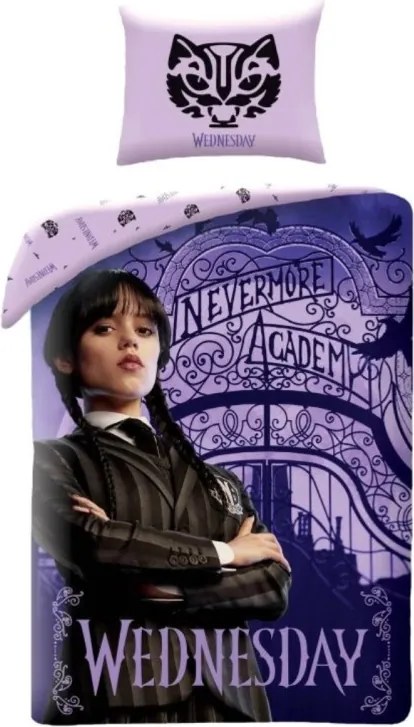Obliečky Wednesday Nevermore Academy 140x200+70x90 cm