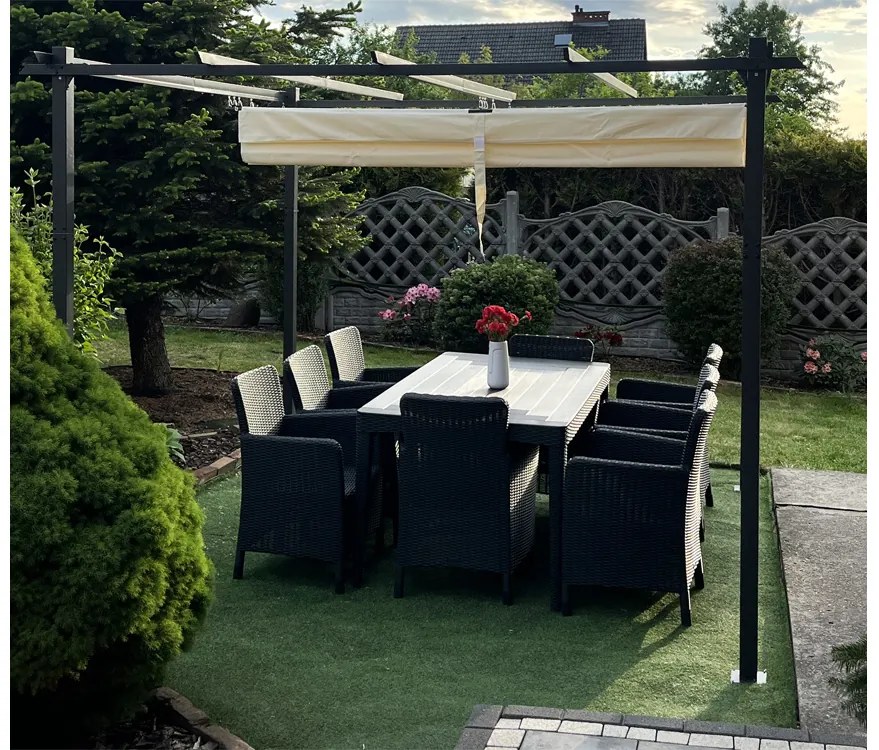 Jokomisiada Záhradná PERGOLA Para Sole ESTIVO 3x3x2,4m Vodotesná strecha SP0835